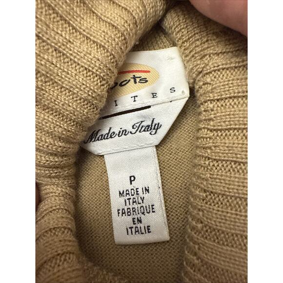Talbots Petites Made In Italy Merino Wool Turtle Neck Sweater Gold Size P (S) - Picture 2 of 8
